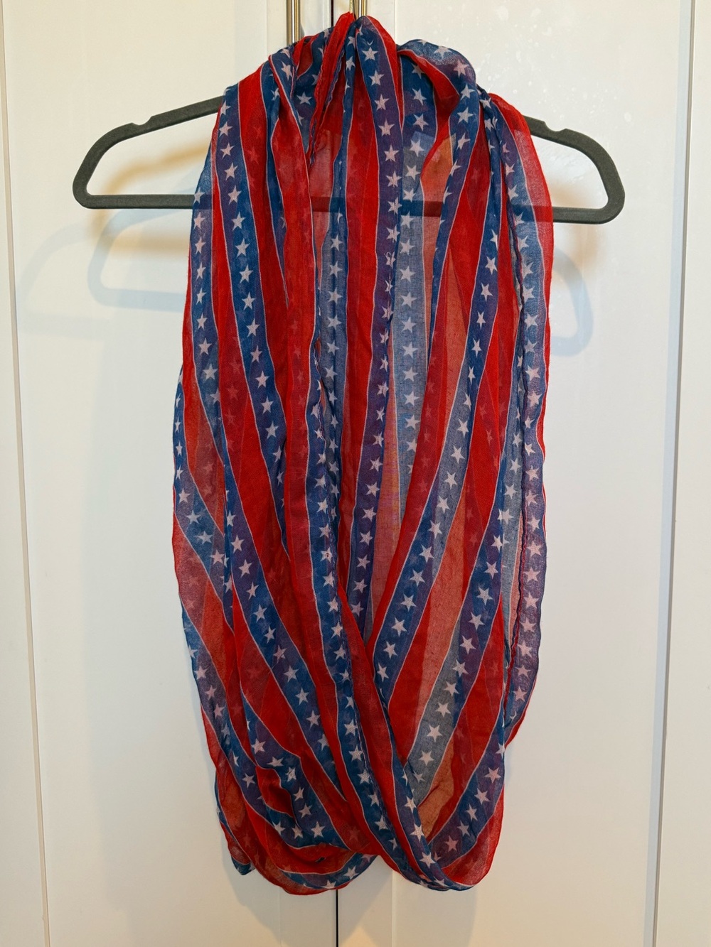 Red and Blue Star Stripe Infinity Scarf